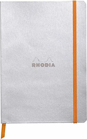 Rhodia Rhodiarama Notizbuch, A5, liniert, Softcover, silber, 80 Blatt