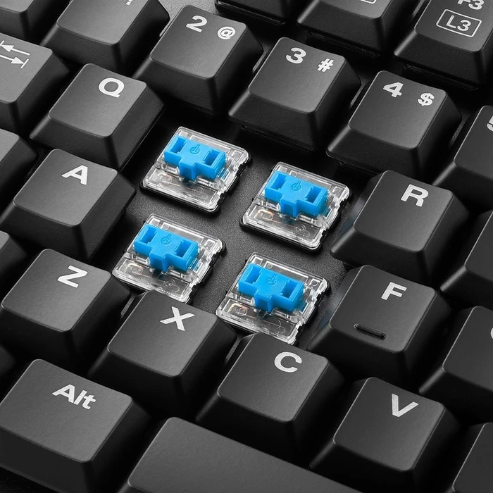 Sharkoon PureWriter TKL, Kailh Choc LOW PROFILE BLUE, USB, US