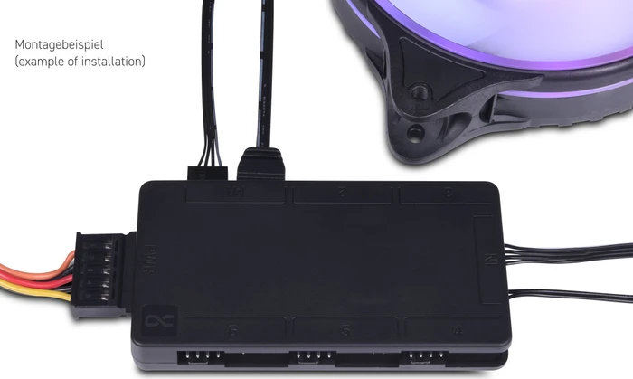 Alphacool Core 6x 4-Pin PWM/DRGB Splitter LED Controller, Licht- und Lüftersteuerung, 6-fach