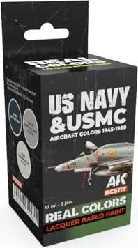 AK-Interactive 2nd Gen Real Colors US Navy & USMC Aircraft Colors 1945-1980 Farbset, 3-tlg.