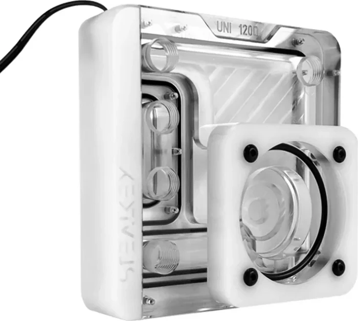 Stealkey Customs UNI 120D Distro-Plate White Edition, Verteilerplatte inkl. D5/DDC Adapter