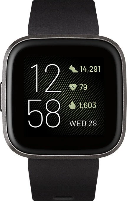 Fitbit Versa 2 Aktivitäts-Tracker black/carbon aluminium