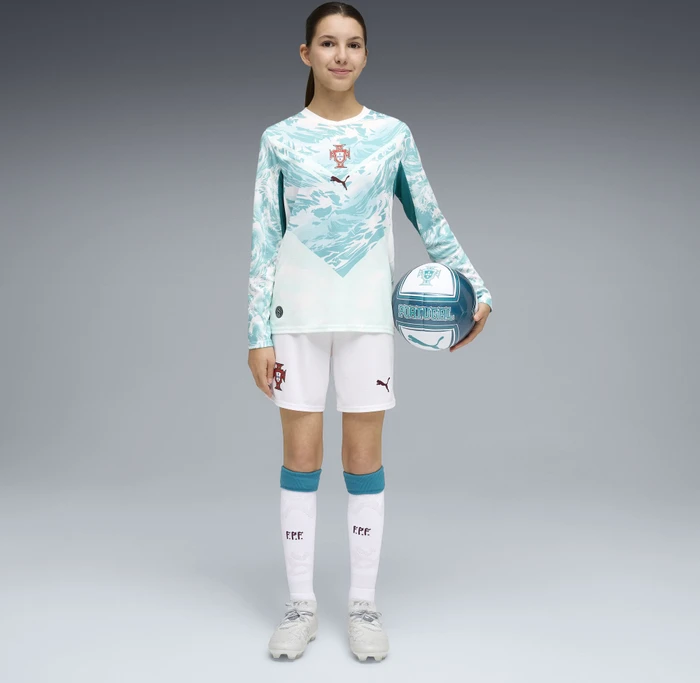 Puma FIFA WM 2026 Portugal Heimshorts puma white/green lagoon (Junior)