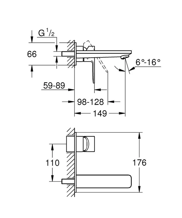 Grohe Lineare 2-Loch-Waschbeckenarmatur chrom