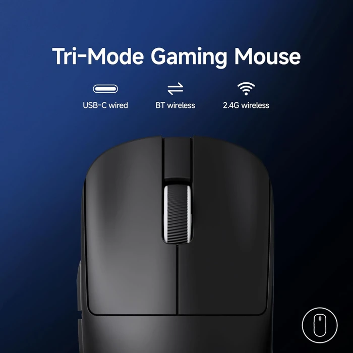 Mchose L7 Ultra+ 8K Lightweight Wireless Gaming Mouse, schwarz, USB/Bluetooth