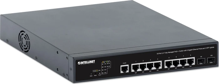 Intellinet Rackmount Gigabit Managed Switch, 8x RJ-45, 2x SFP, 242W PoE++