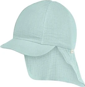 Sterntaler Schirmmütze mit UV Schutz und Nackenschutz aus Musselin Mütze helltürkis (Junior)