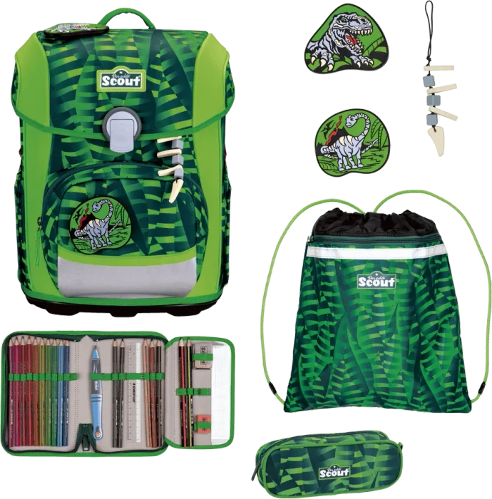 Scout Neo DIN Danger Dino Schultaschen-Set, 4-tlg.