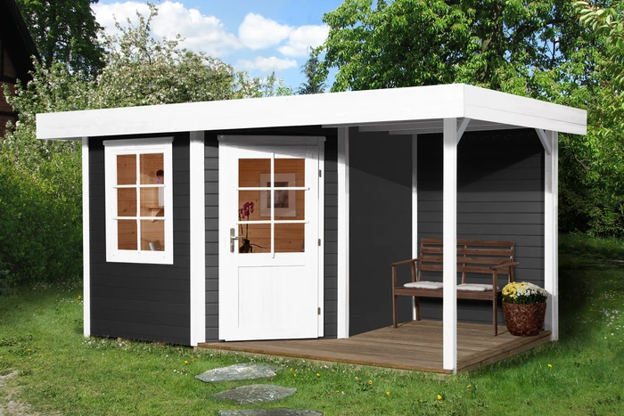 Weka 213 A+ 396x238cm Gartenhaus anthrazit