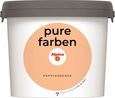 Alpina Farben Pure Farben Wandfarbe papayaorange innen orange, 2.5l