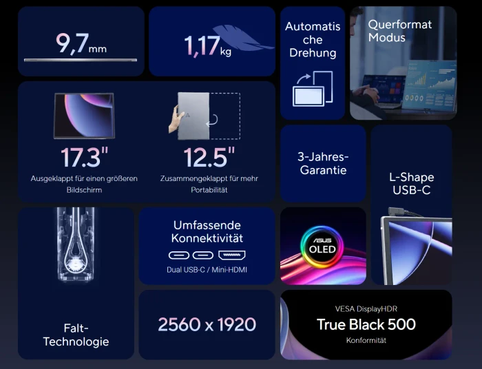ASUS ZenScreen Fold OLED MQ17QH, 17.3"