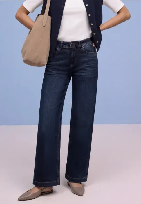 Street One Wide Leg Jeans deep indigo/soft washed (Damen)