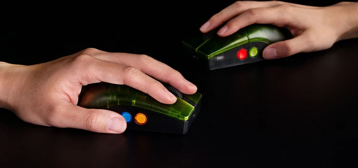 8BitDo Retro R8 Mouse mit Ladestation, Xbox Edition, grün/schwarz, USB/Bluetooth