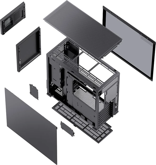 Jonsbo D41 Screen Black, schwarz, Glasfenster