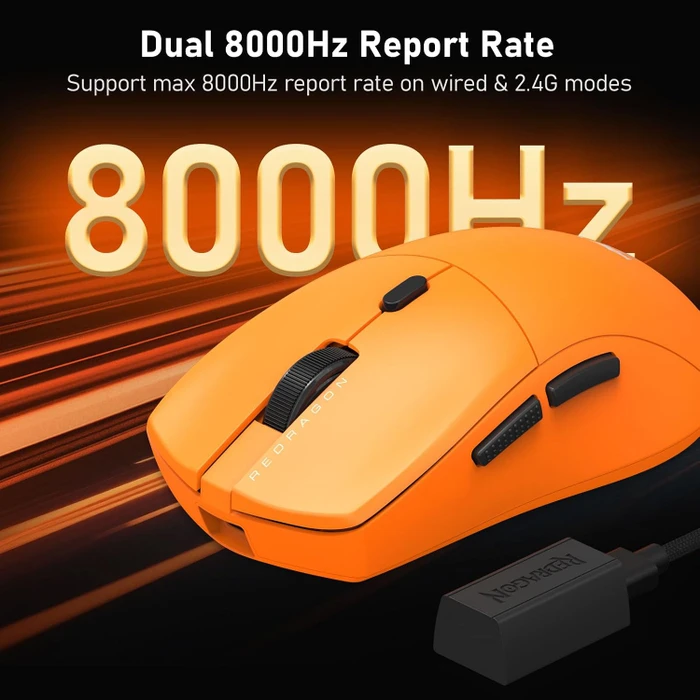Redragon M919 SPARDA Ultra 8K Wireless Gaming Mouse orange, USB/Bluetooth