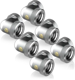 Raijintek Pelias D160906 90° 16mm Hard Tube Fitting, silber, 6er-Pack
