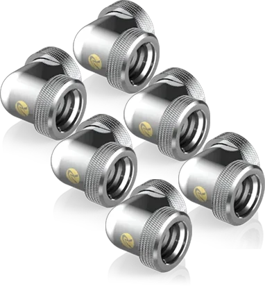 Raijintek Pelias D160906 90° 16mm Hard Tube Fitting, silber, 6er-Pack