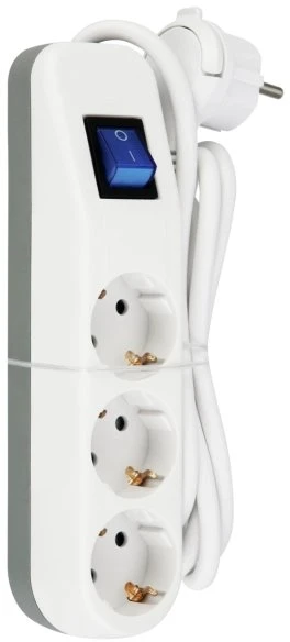 REV Ritter ICE Steckdosenleiste mit Schalter, 3-fach, 1.4m, weiß