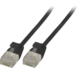 EFB Elektronik TPE Ultraflex kompakt Patchkabel, Cat6a, U/UTP, RJ-45/RJ-45, 3m, schwarz