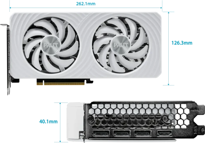 Palit GeForce RTX 5060 White OC, 8GB GDDR7, HDMI, 3x DP
