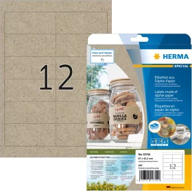 Herma Etiketten, 97x42.3mm, braun, matt, 20 Blatt (240 Etiketten)
