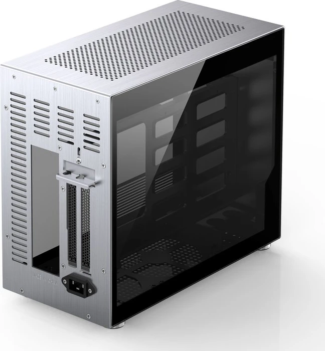Jonsbo V10, silber, Glasfenster, Mini-ITX
