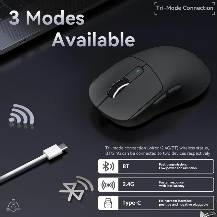 Attack Shark X3 Wireless Gaming Mouse schwarz, USB/Bluetooth