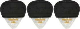 Fender Mojo Grip Celluloid Picks, White Moto Medium, 3-Pack