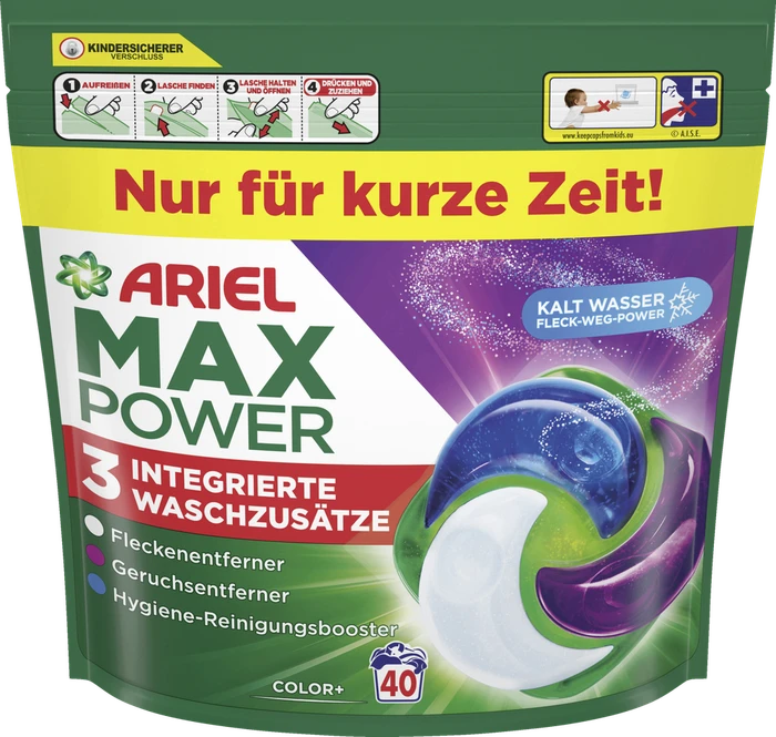 Ariel Color+ MaxPower Pods Waschmittel, 40 Stück