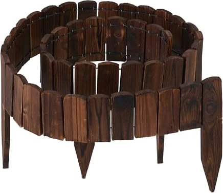 Relaxdays Holz Rasenkante 10x200cm
