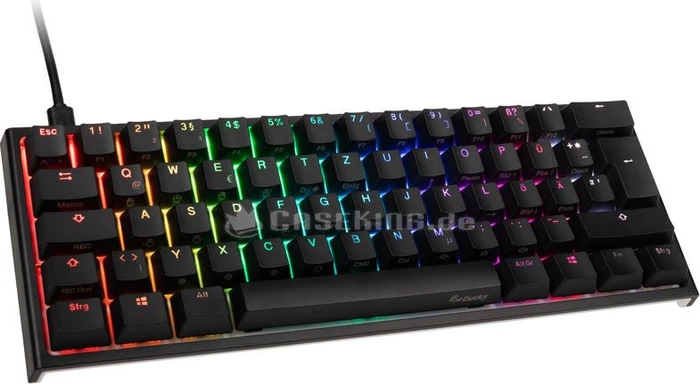 Ducky One 2 Mini RGB PBT, LEDs RGB, schwarz, MX SILENT RGB RED, USB, DE