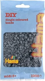 Hama midi Beutel mit Perlen 1000 Stück dunkelgrau