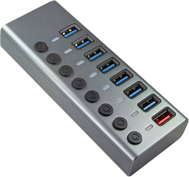 LogiLink USB-Hub mit Ladeanschluss, 7x USB-A 3.0, USB-B 3.0 [Buchse]