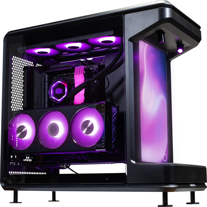 Cooler Master MasterFrame 360 Stage LCD, schwarz, Glasfenster