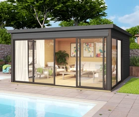 Lasita Maja Domeo 5 Gartenhaus carbongrau