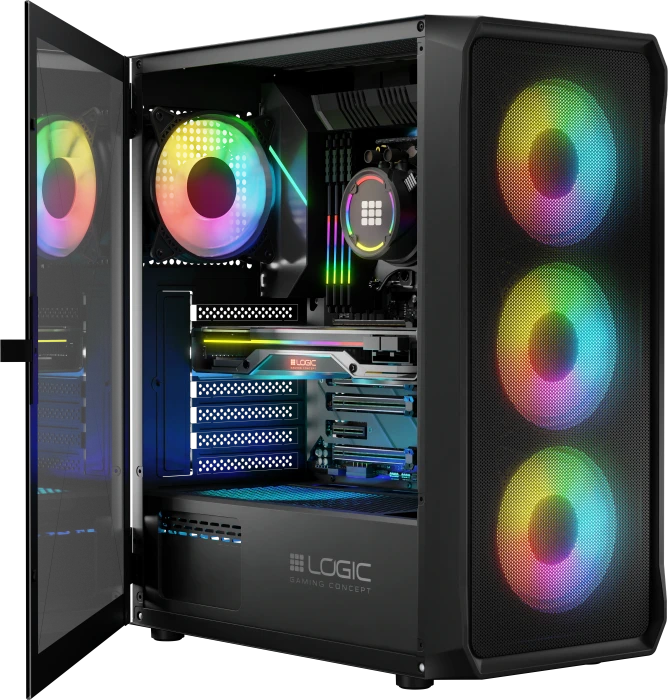 Logic Concept Portos ARGB Midi Black, Glasfenster