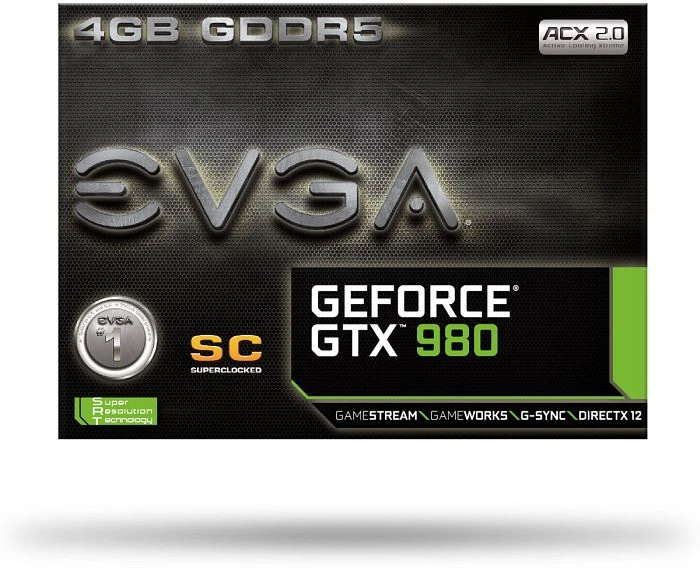 EVGA GeForce GTX 980 SuperClocked ACX 2.0, 4GB GDDR5, DVI, HDMI, 3x DP