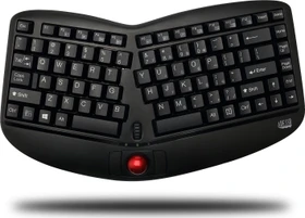 Adesso TruForm Media 3150 Wireless Ergo Mini Trackball Keyboard, schwarz, USB, US (WKB-3150UB)