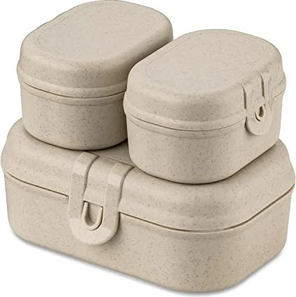 koziol Pascal Ready Mini Lunchbox und Besteck Geschirrset nature desert sand