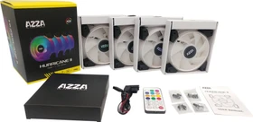 AZZA Hurricane II Digital RGB, LED-Steuerung, Fernbedienung, 120mm, 4er-Pack