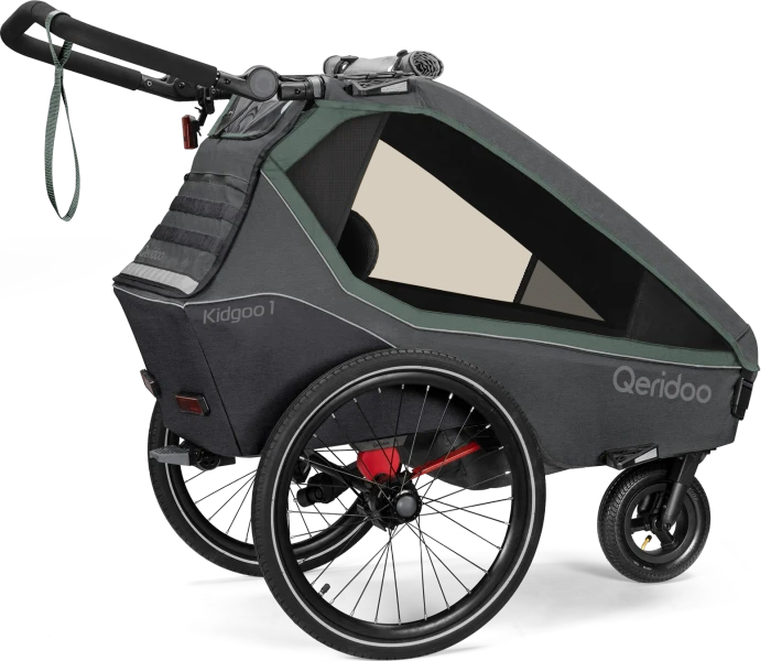Qeridoo Kidgoo 1 Fahrradanhänger ivy green (Modell 2023)