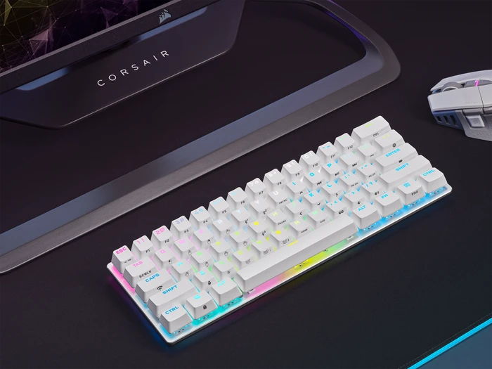 Corsair Gaming K70 PRO MINI Wireless, weiß, MX RGB RED, USB/Bluetooth, US