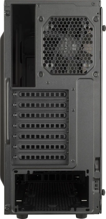 Cooler Master MasterBox E500L Window, schwarz/rot, Lüfter LED rot, Acrylfenster