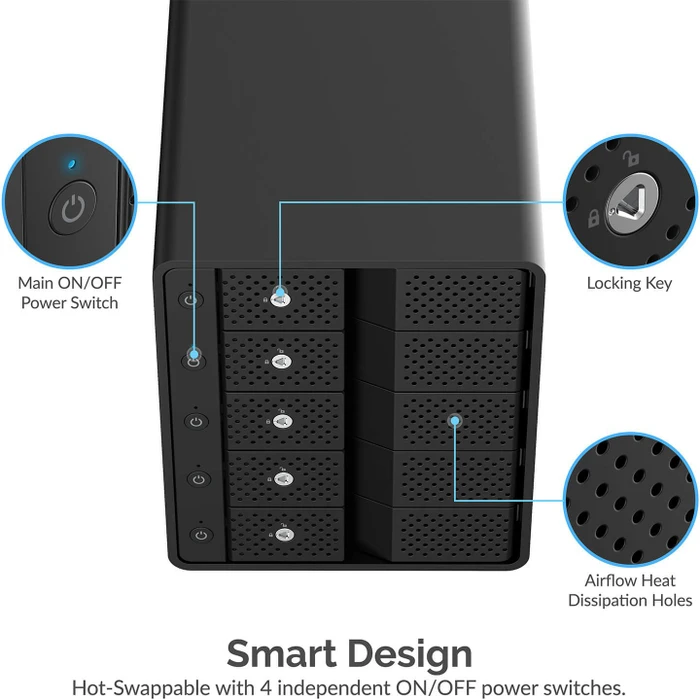 Sabrent 5-Bay Docking Station, 3.5", USB-C 3.1
