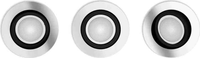 Philips Hue White Ambiance Milliskin Einbauleuchte rund alu, 3 Stück