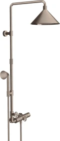 Hansgrohe Axor Showers/Front Showerpipe mit Thermostat und Kopfbrause 240 2jet brushed nickel