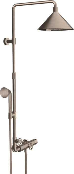 Hansgrohe Axor Showers/Front Showerpipe mit Thermostat und Kopfbrause 240 2jet brushed nickel