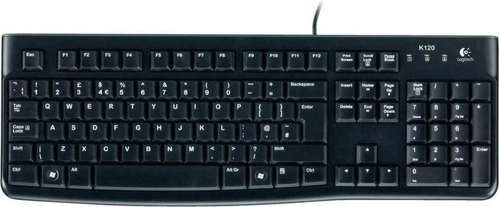 Logitech K120 Keyboard, schwarz, USB, DE