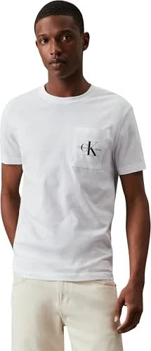Calvin Klein Monologo Pocket T-Shirt kurzarm bright white (Herren)