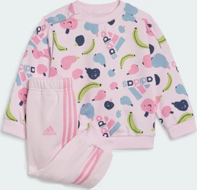 adidas Essentials Allover Print Trainingsanzug clear pink/bliss pink (Junior)